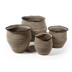 BASKET XXL KASBAH SET OF 4 GREY 
